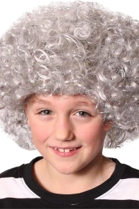 Gri Renk Kabarık Bonus Peruk Afro Takma Saç