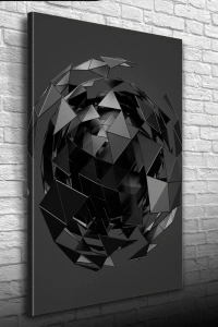 Gri Tonlarda Aynalı Küre Kanvas Tablo 50 x 70