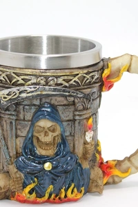 Grim Reaper Azrail Kabartmalı 3D Tasarım Çelik Kupa Bardak