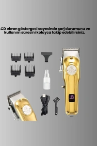 Güçlü Motorlu LCD Ekranlı Şarjlı Tıraş ve Şekillendirme Makinesi