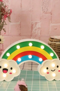 Gülen Bulutlu Gökkuşağı LED Gece Lambası