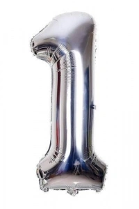 Gümüş Rengi Folyo Rakam Balon 1 Metre