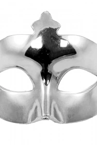 Gümüş Renk Ekstra Parlak Balo Maskesi 15x10 cm