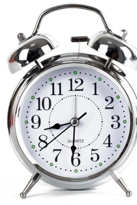 Gümüş Renk Metal Çalar Masa Saati