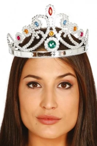 Gümüş Renk Plastik Prenses Tacı 60 cm