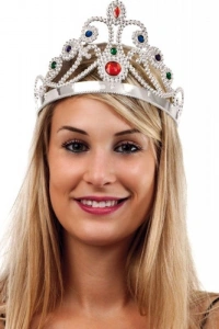 Gümüş Renk Plastik Prenses Tacı 60 cm