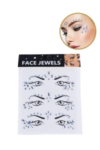 Gümüş Taşlı Makyaj Yüz Süsü