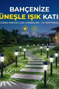 Güneş Enerjili Bahçe Lambası Plastik Saplama 10lu Set