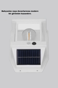 Güneş Enerjili Dış Mekan Sensörlü Duvar Lambası IP65 Su Geçirmez