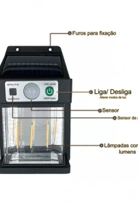 Güneş Enerjili Hareket Sensörlü Duvar Lambası