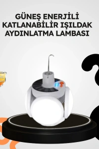 Güneş Enerjili Katlanabilir 5 Kanatlı Solar Bahçe Lambası