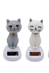 Güneş Enerjili Sallanan Kedi Figürü