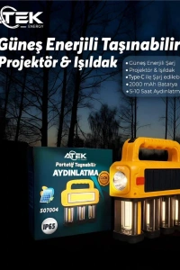 Güneş Enerjili Taşınabilir Projektör Işıldak