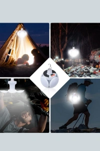 Güneş Paneliyle Şarj Olan Katlanabilir LED Çadır Lambası – 5 Kademeli Aydınlatma