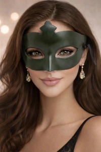 Haki Yeşil Gizemli Masquerade Maskesi