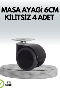 Halı ve Beton Uyumlu Kilitsiz Mobilya Tekerleği 4’lü