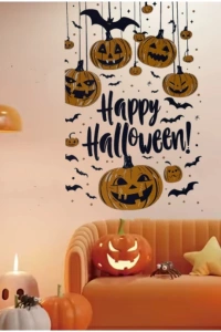 Halloween Temalı Balkabaklı Duvar Sticker Seti