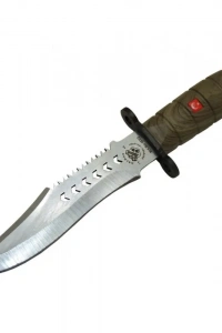 Halmak 1522 Haki Komando Bıçağı 30cm - Tırtıklı Sırt, Kılıflı