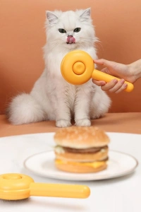 Hamburger Şekilli Otomatik Temizlenen Evcil Hayvan Tarağı