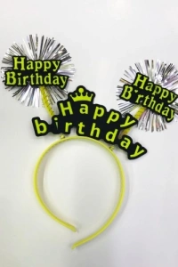 Happy Birthday Neon Renk Doğum Günü Tacı 12 Adet
