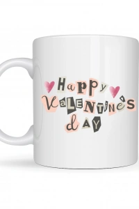 Happy Valentine’s Day Porselen Kupa – Model 1 Sevgililer Günü Hediyesi