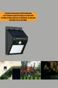 Hareket Sensörlü Güneş Enerjili Dış Mekan LED Lamba 100/144 LED