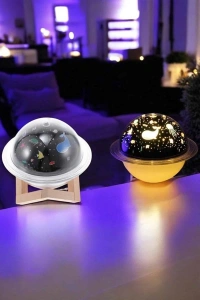 Hava Nemlendirici Masa ve Gece Lambası USB Projeksiyon Aromaterapi