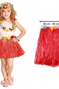 Hawaii Hula Eteği Kırmızı Renk 40 cm