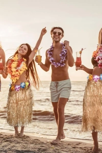 Hawaii Tarzı Hula Eteği – 60 cm Hasır Natural Etek