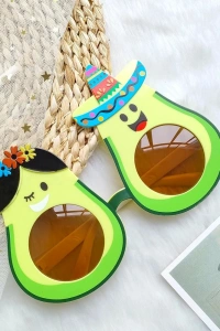 Hawaii Temalı Avokado Gözlük