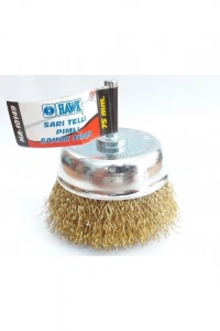 Hawk HA10149 Pimli Sarı Tel Çanak Fırça 75 mm