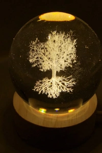 Hayat Ağacı Işıklı Cam Küre