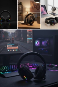 Headset Kablosuz Bluetooth 40MM Sürücülü Mikrofonlu  Kulaklığı