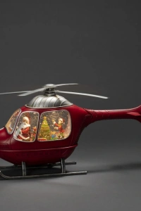 Helikopter Tasarımlı Işıklı Müzikli Kar Küresi