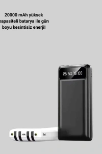 Hızlı Şarj Destekli 20.000mAh Powerbank USB Type-C Lightning LCD