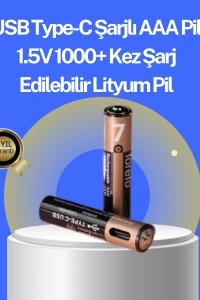 Hızlı Şarj Teknolojili USB Şarjlı AAA Pil – 40 Dakikada Tam Şarj
