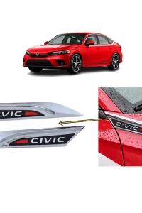 Honda Civic FE1 2022 ve Sonrası Uyumlu Çamurluk Üstü Ventil Dekoru Seti Krom