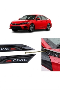 Honda Civic FE1 2022 ve Sonrası Uyumlu Çamurluk Üstü Ventil Dekoru Seti Parlak Siyah