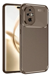 Honor 200 Kılıf Auto Focus Karbon Kapak - Kahverengi