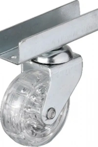 Hts 327 - 50x20 mm Şeffaf Makaralı Uzun U Tablalı Teker 4 Adet