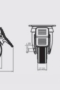 HTS 334 50X20 Tablalı Döner Frenli Teker