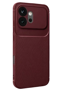 Huawei Honor 600 Auto Focus Karbon Kapak - Bordo