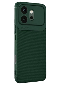 Huawei Honor 600 Auto Focus Karbon Kapak - Koyu Yeşil