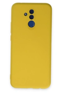Huawei Mate 20 Lite Kılıf Nano içi Kadife Silikon - Sarı