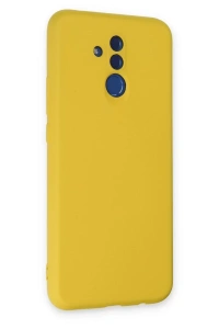 Huawei Mate 20 Lite Kılıf Nano içi Kadife Silikon - Sarı