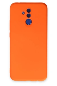 Huawei Mate 20 Lite Kılıf Nano içi Kadife Silikon - Turuncu