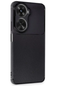 Huawei Nova 12 SE Kılıf Auto Focus Karbon Kapak - Siyah