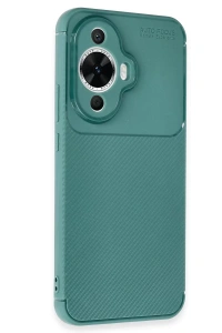 Huawei Nova 12S Kılıf Auto Focus Karbon Kapak - Koyu Yeşil
