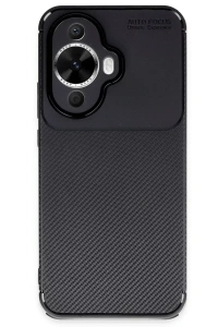Huawei Nova 12S Kılıf Auto Focus Karbon Kapak - Siyah