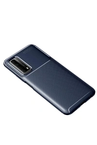 Huawei P Smart 2021 Kılıf Auto Focus Karbon Kapak - Lacivert